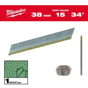 Sztyfty wykończeniowe, 15G, głowa typu D 38mm galw
