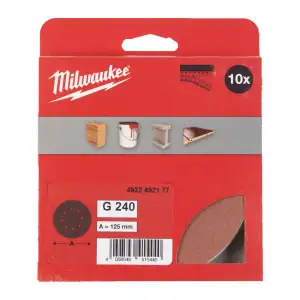 Papier ścierny O125/8 otworów G240 - 10 szt.